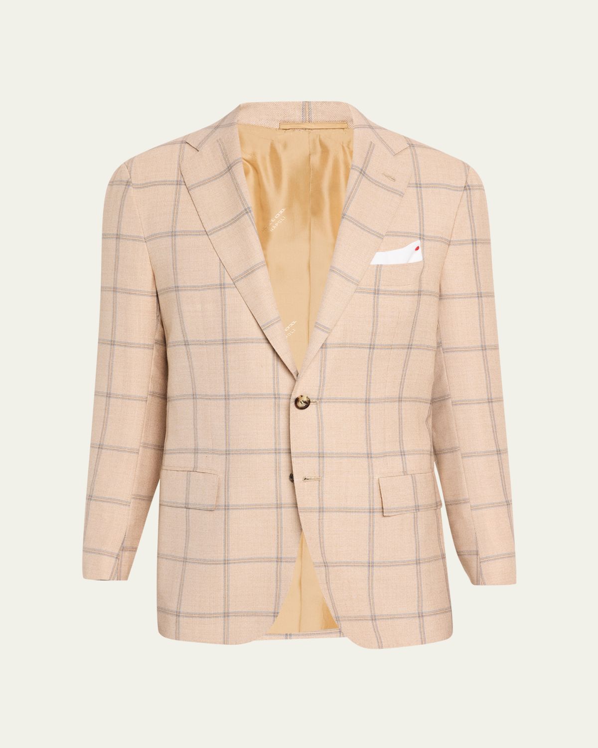 Kiton Men's Windowpane Cashmere Single-Breasted Sport Coat