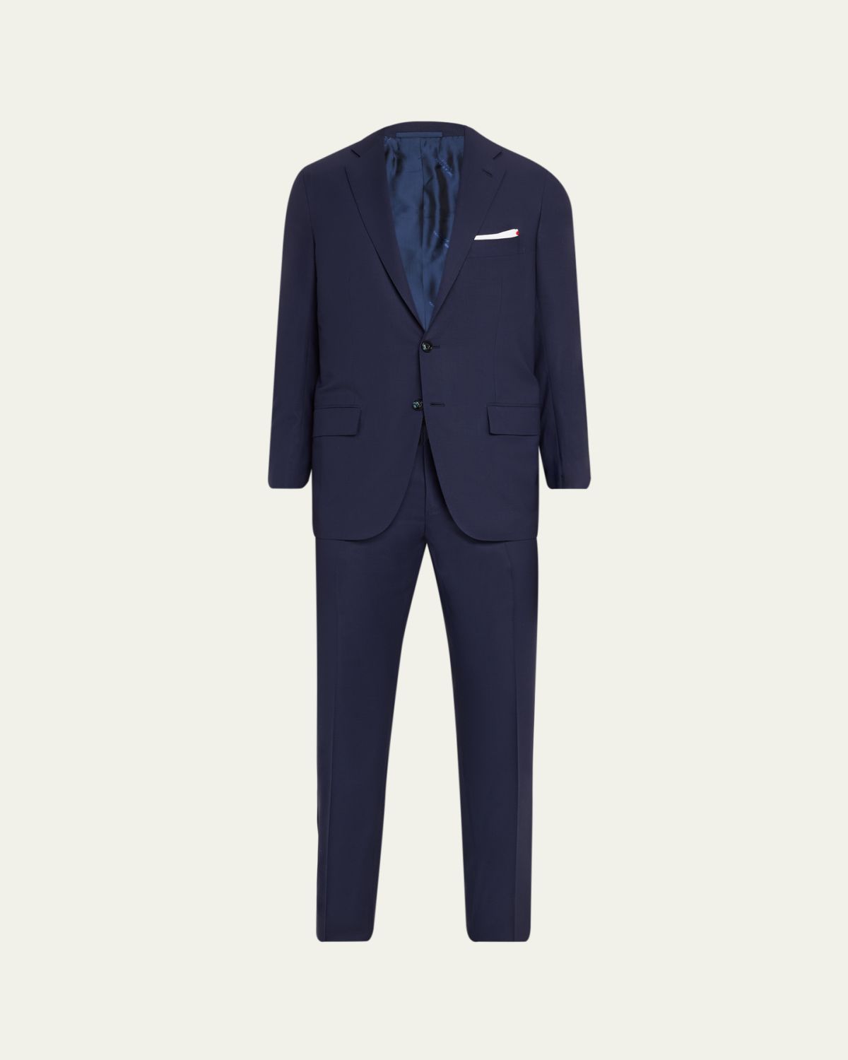 Kiton Men's Mini-Check Wool Modern Fit Two-Piece Suit