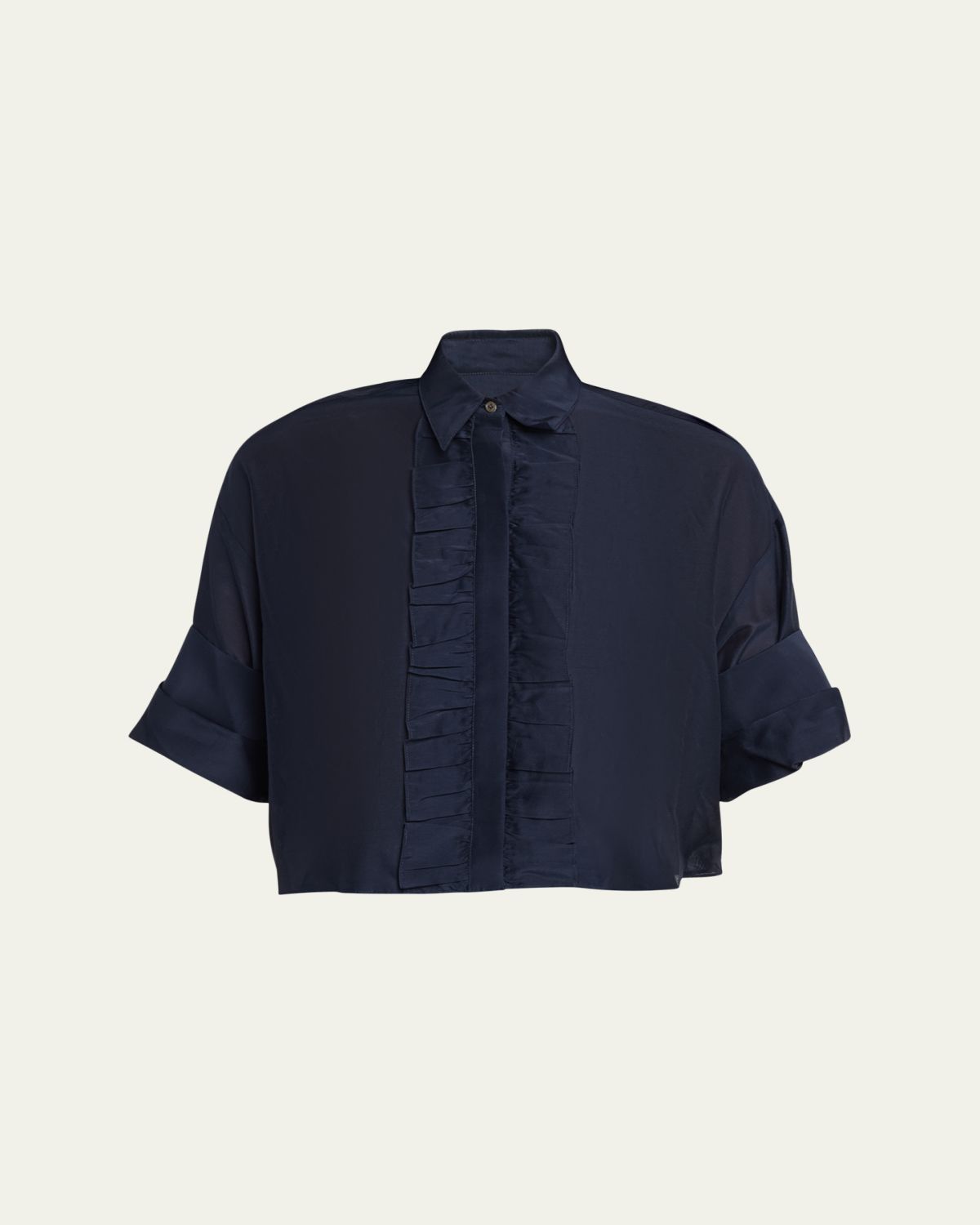 TWP Next Ex Cotton-Silk Ruffle Shirt