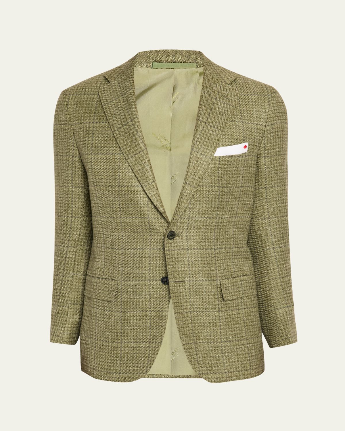 Kiton Men's Tonal Plaid Wool-Blend Single-Breasted Sport Coat