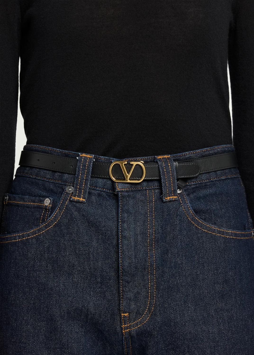 Valentino Garavani VLogo Signature Leather Belt, 20MM | Thumbnail 2