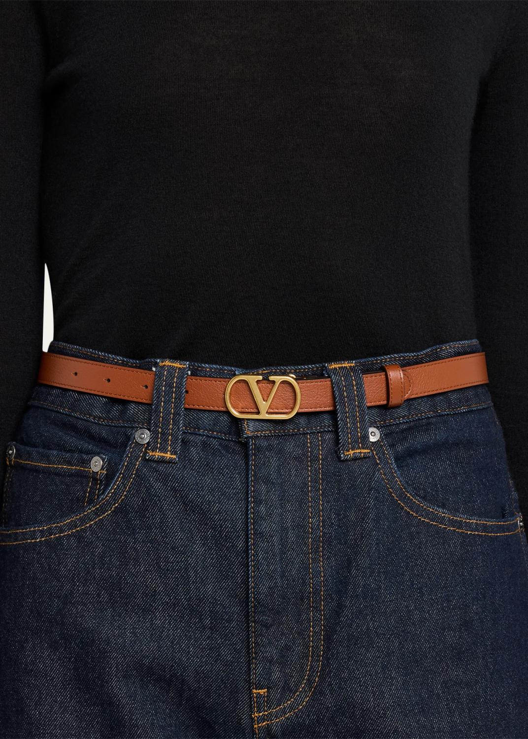 Valentino Garavani VLogo Signature Leather Belt, 20MM | Thumbnail 2