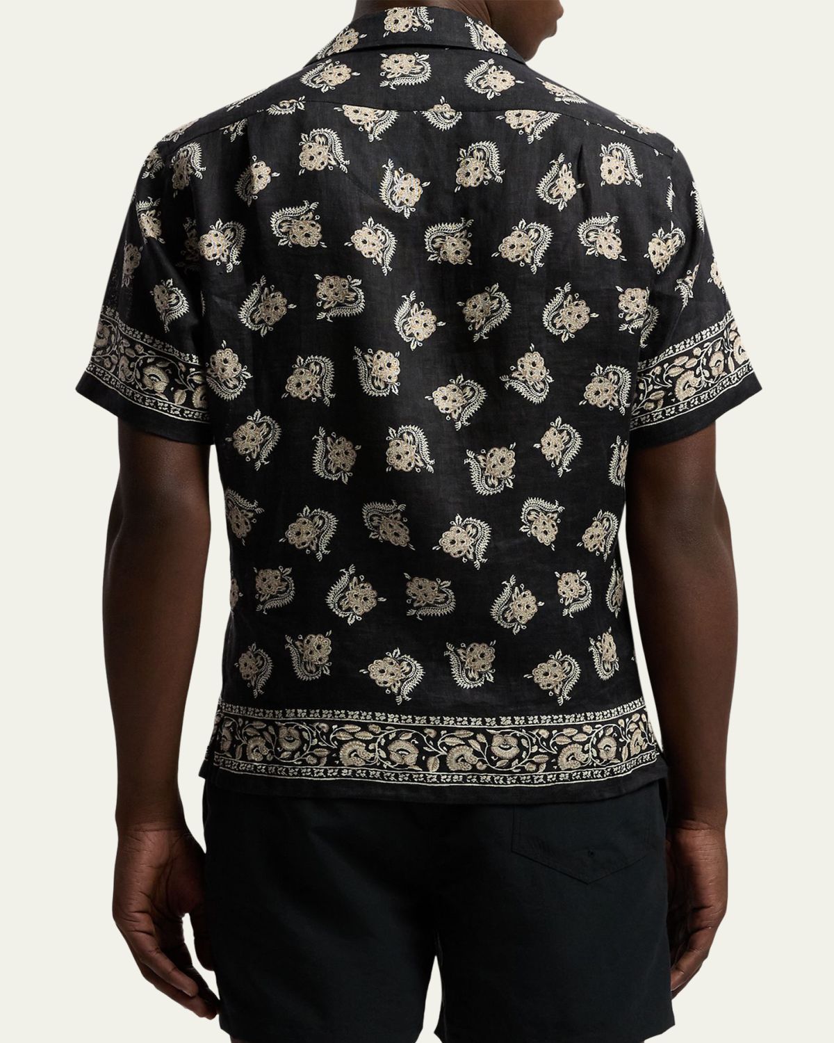 Ralph Lauren Purple Label Men's Paisley-Print Linen Camp Shirt | Thumbnail 3 Ralph Lauren Purple Label Men's Paisley-Print Linen Camp Shirt | Thumbnail 3