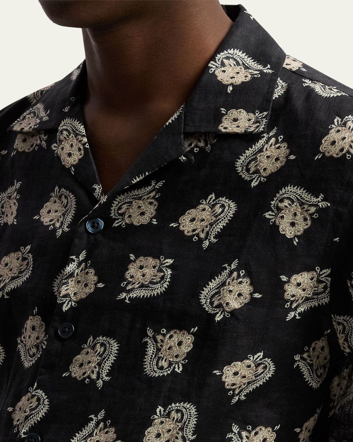 Ralph Lauren Purple Label Men's Paisley-Print Linen Camp Shirt | Thumbnail 5 Ralph Lauren Purple Label Men's Paisley-Print Linen Camp Shirt | Thumbnail 5