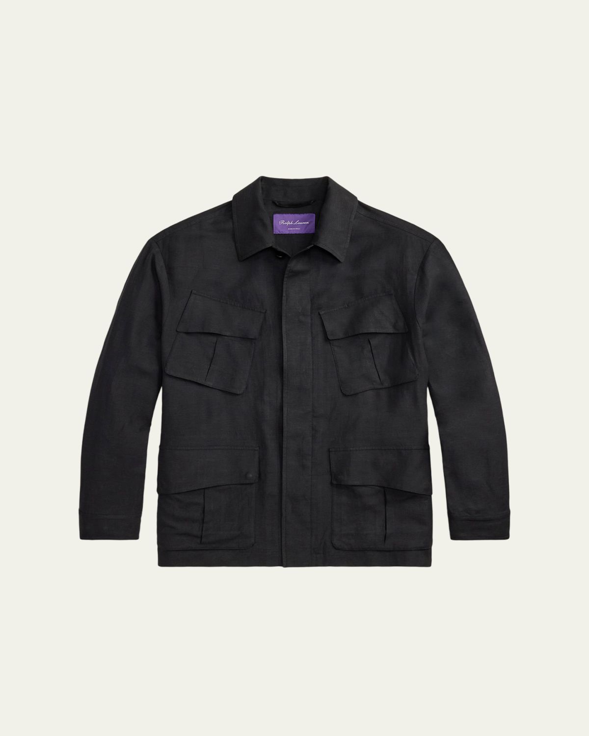 Ralph Lauren Purple Label Men's Silk and Linen Flap-Pocket Field Jacket