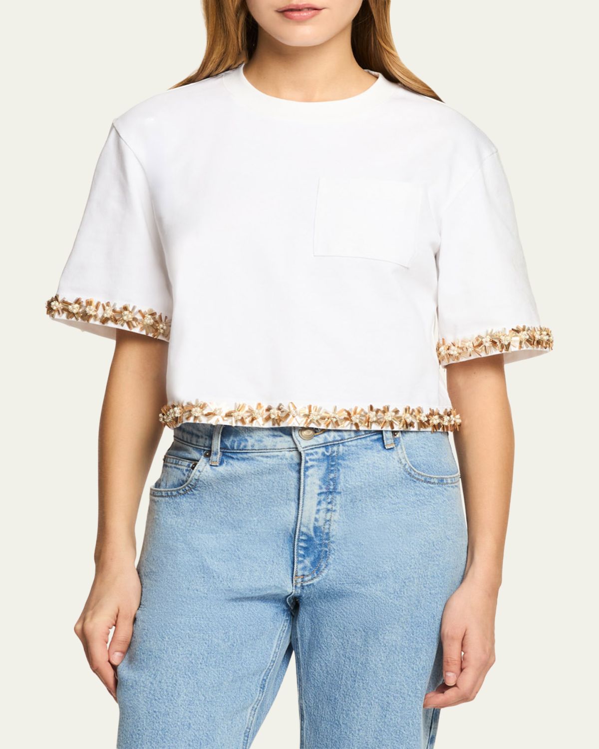 Cinq a Sept Asa Embellished Sunflare Floral Tee | Thumbnail 3 Cinq a Sept Asa Embellished Sunflare Floral Tee | Thumbnail 3