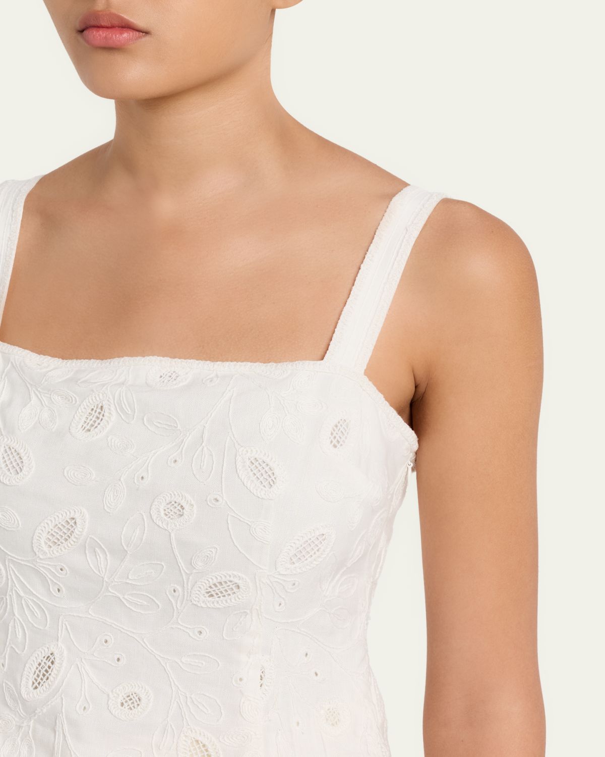 SIMKHAI McKenna Embroidered Peplum-Hem Top | Thumbnail 5
