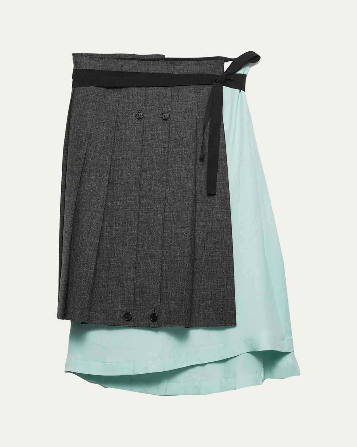 Prada Pleated Wool Patchwork Midi Skirt | Thumbnail 6 Prada Pleated Wool Patchwork Midi Skirt | Thumbnail 6