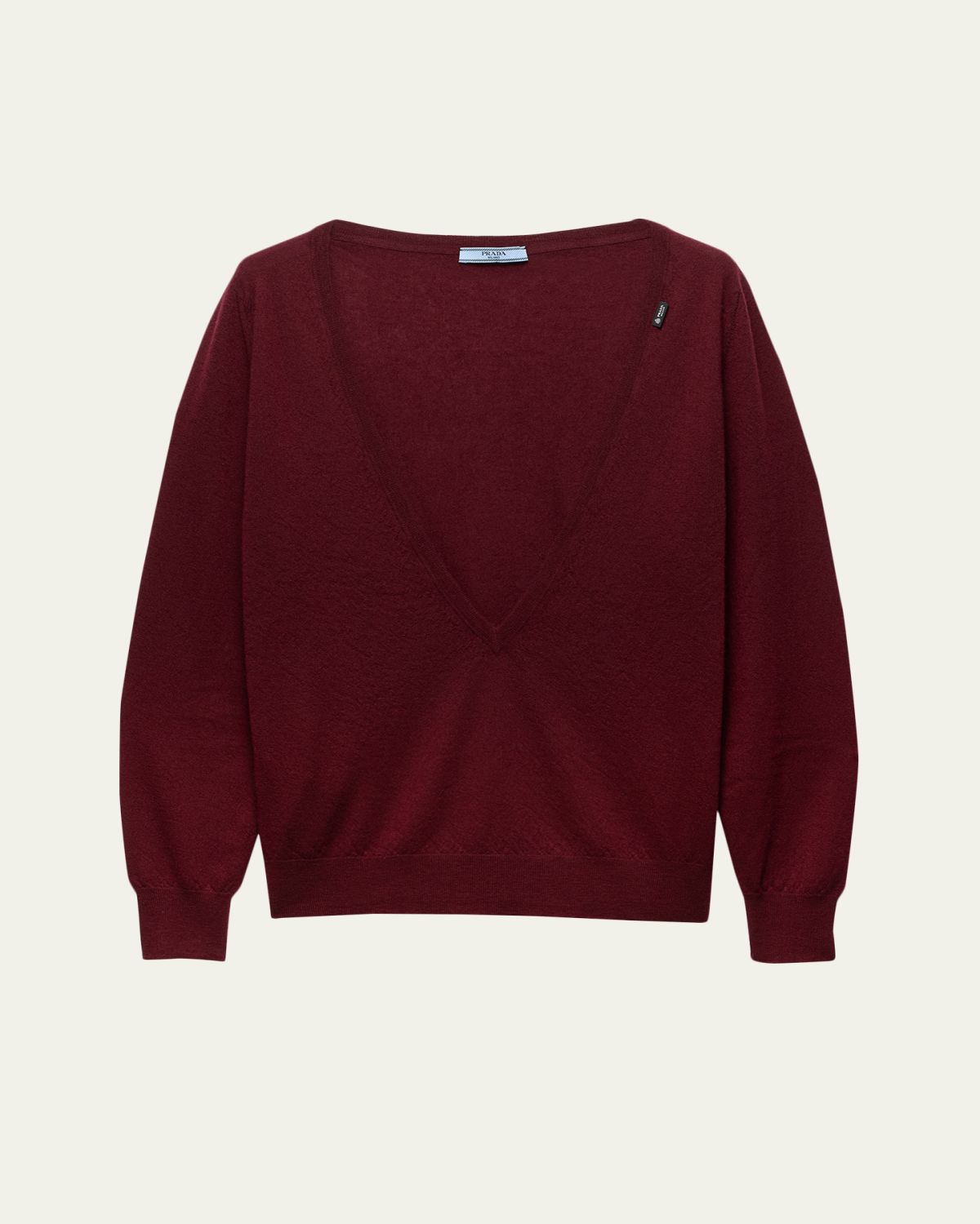 Prada Cashmere Plunigng V-Neck Sweater | Thumbnail 6