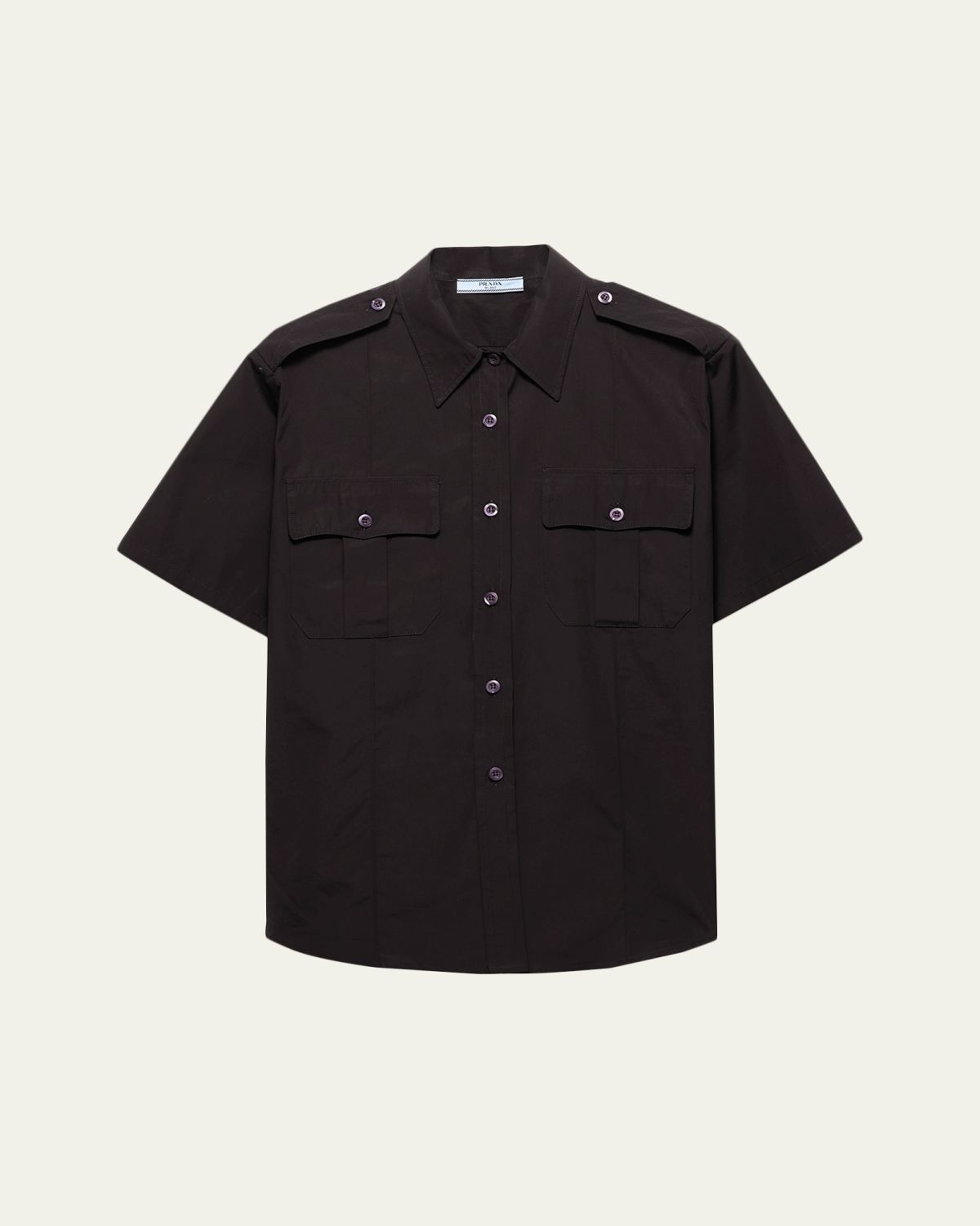 Prada Short-Sleeve Cotton Utility Shirt | Thumbnail 6 Prada Short-Sleeve Cotton Utility Shirt | Thumbnail 6