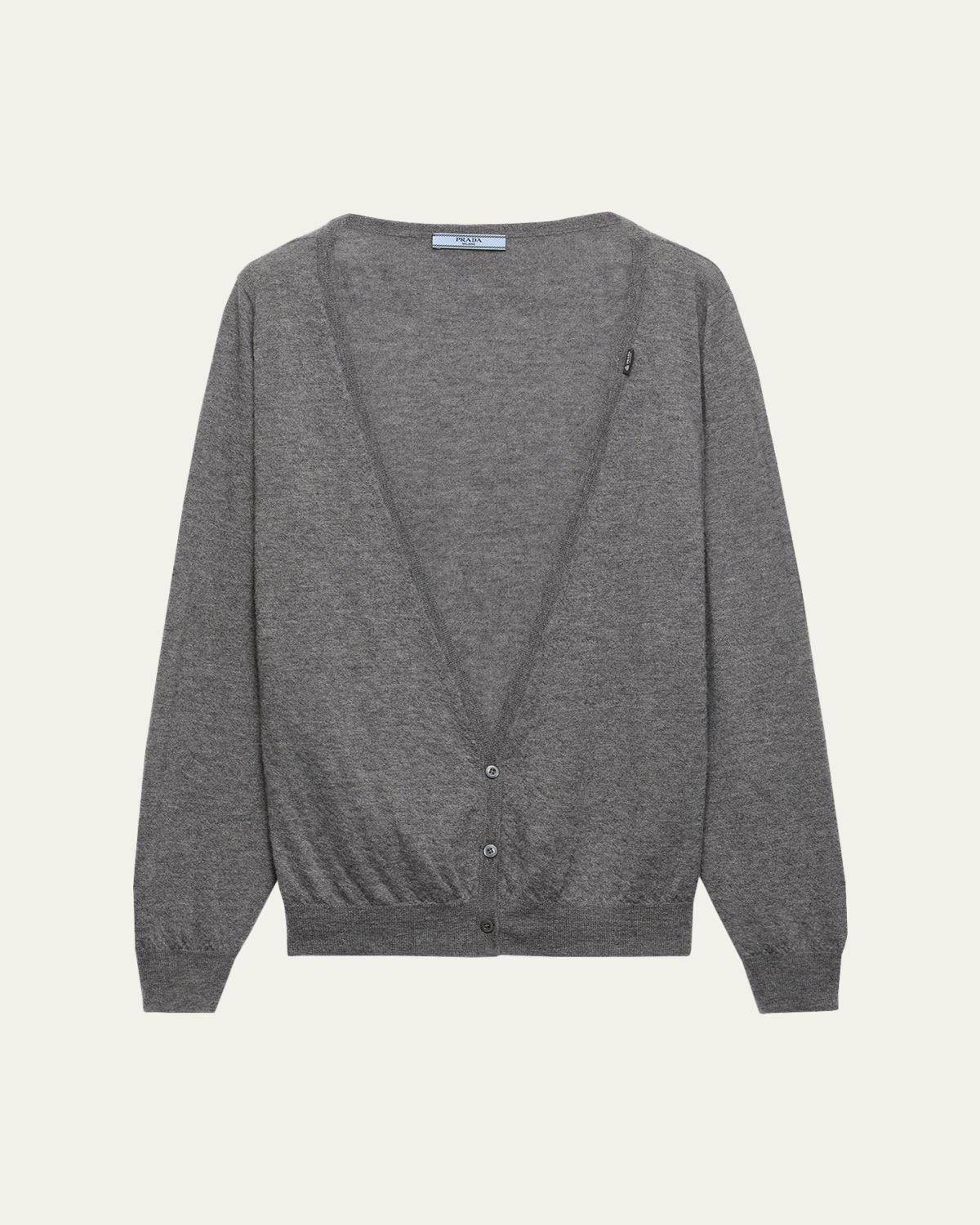 Prada Plunging V-Neck Cashmere Cardigan | Thumbnail 9