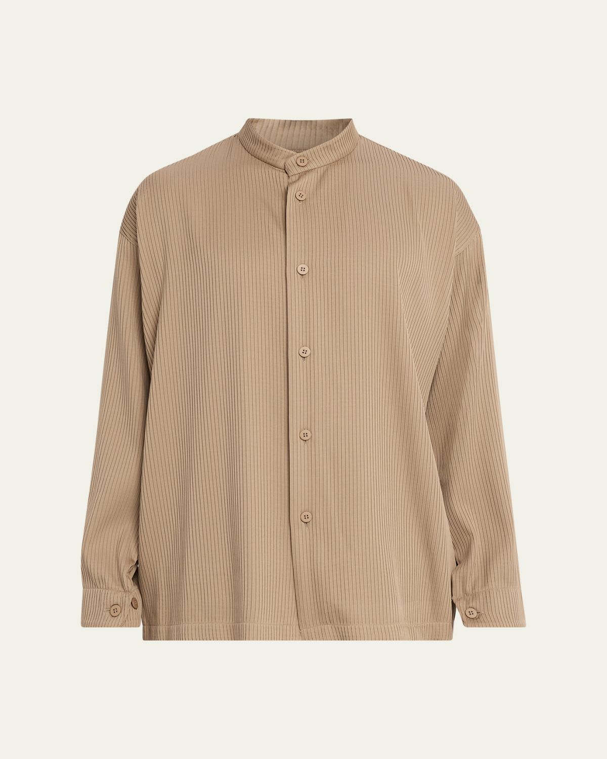 IM MEN Men's Crinkle Pleated Polyester Stand-Collar Sport Shirt | Thumbnail 6 IM MEN Men's Crinkle Pleated Polyester Stand-Collar Sport Shirt | Thumbnail 6