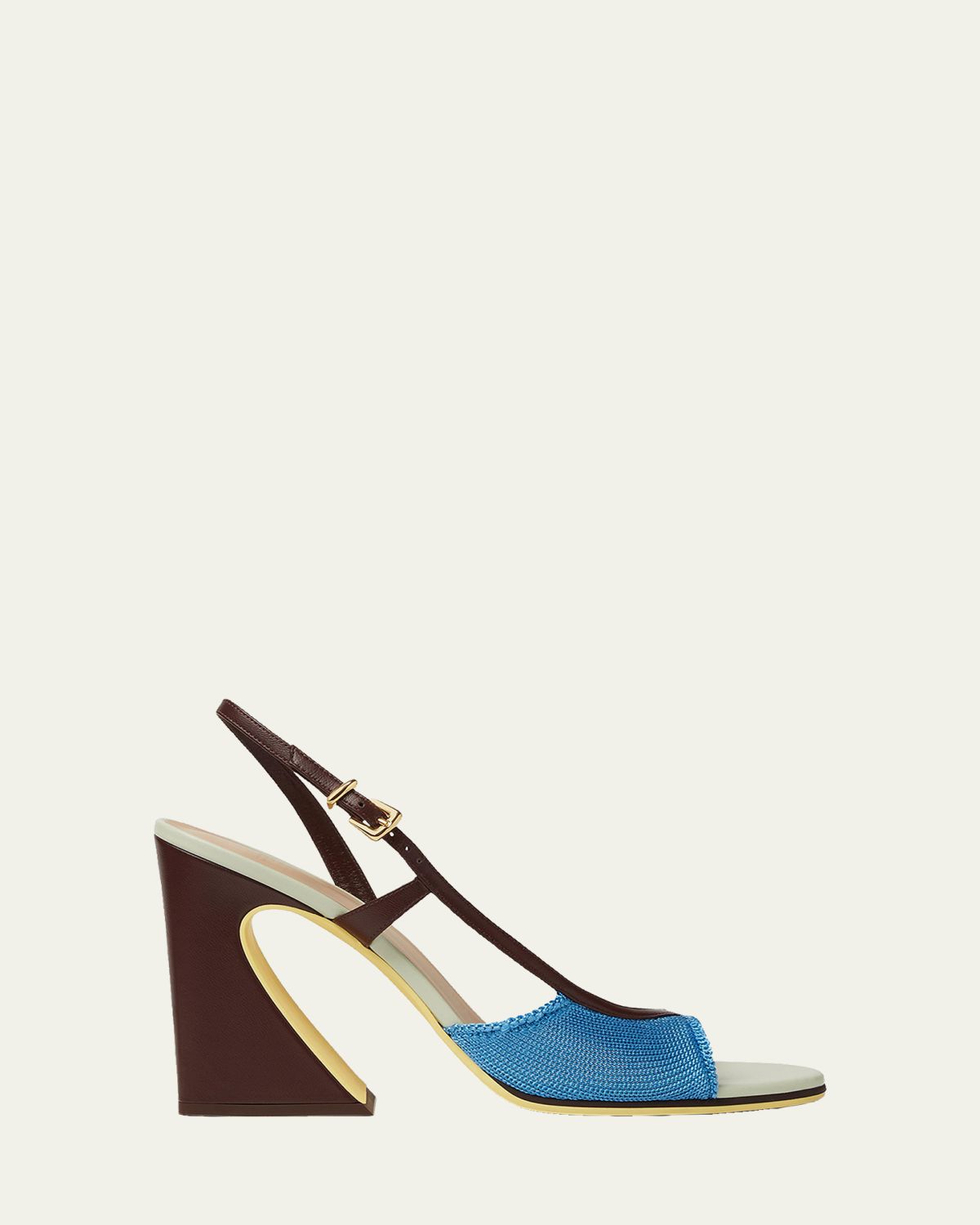 Fendi 65mm Arco Colorblock Slingback Sandals