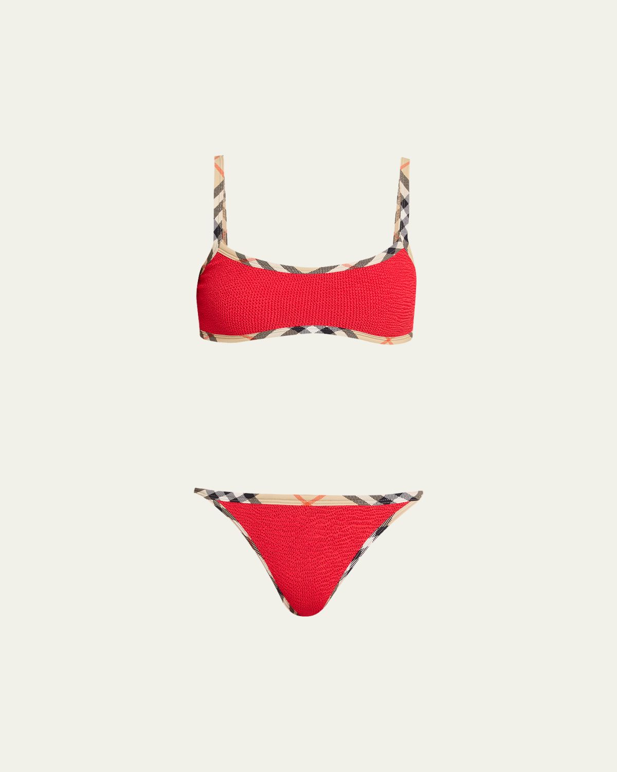 Burberry Tyler Check-Trim Two-Piece Swimsuit