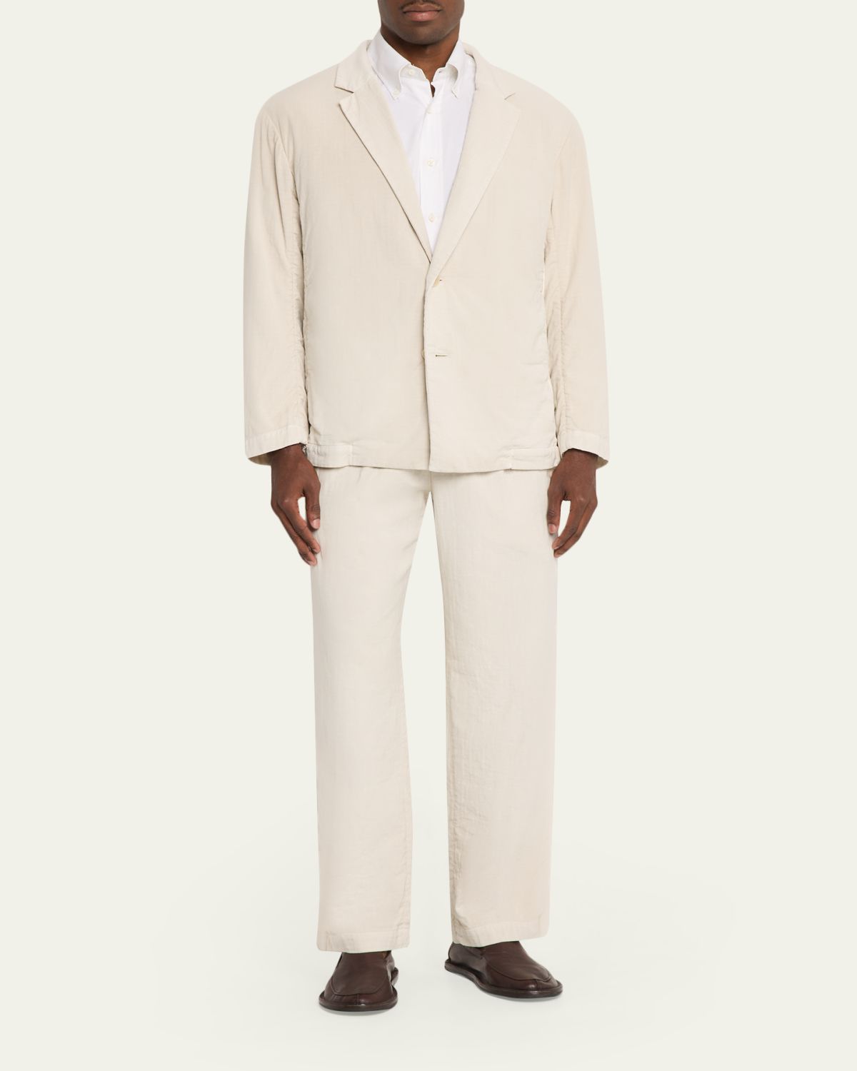 IM MEN Men's Cotton Pigment Pleated Straight-Leg Trousers | Thumbnail 2 IM MEN Men's Cotton Pigment Pleated Straight-Leg Trousers | Thumbnail 2