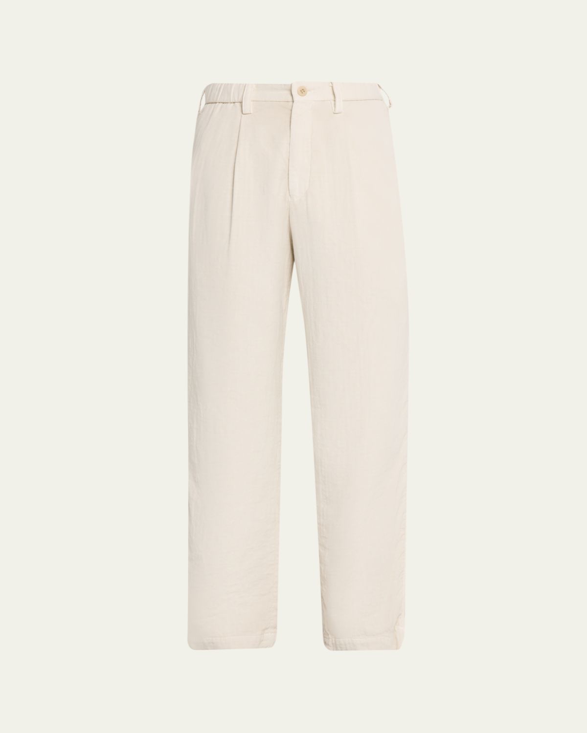 IM MEN Men's Cotton Pigment Pleated Straight-Leg Trousers