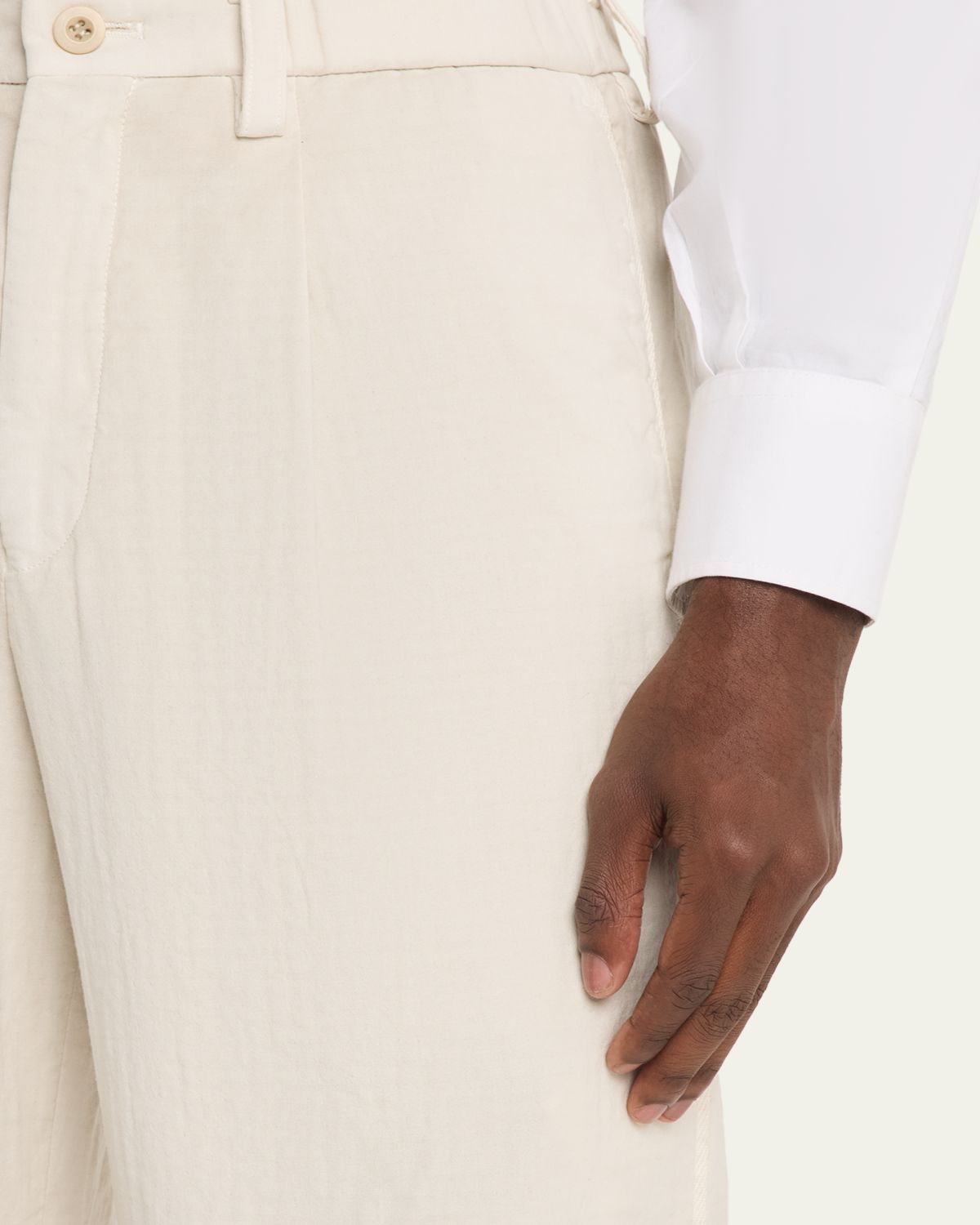IM MEN Men's Cotton Pigment Pleated Straight-Leg Trousers | Thumbnail 5 IM MEN Men's Cotton Pigment Pleated Straight-Leg Trousers | Thumbnail 5