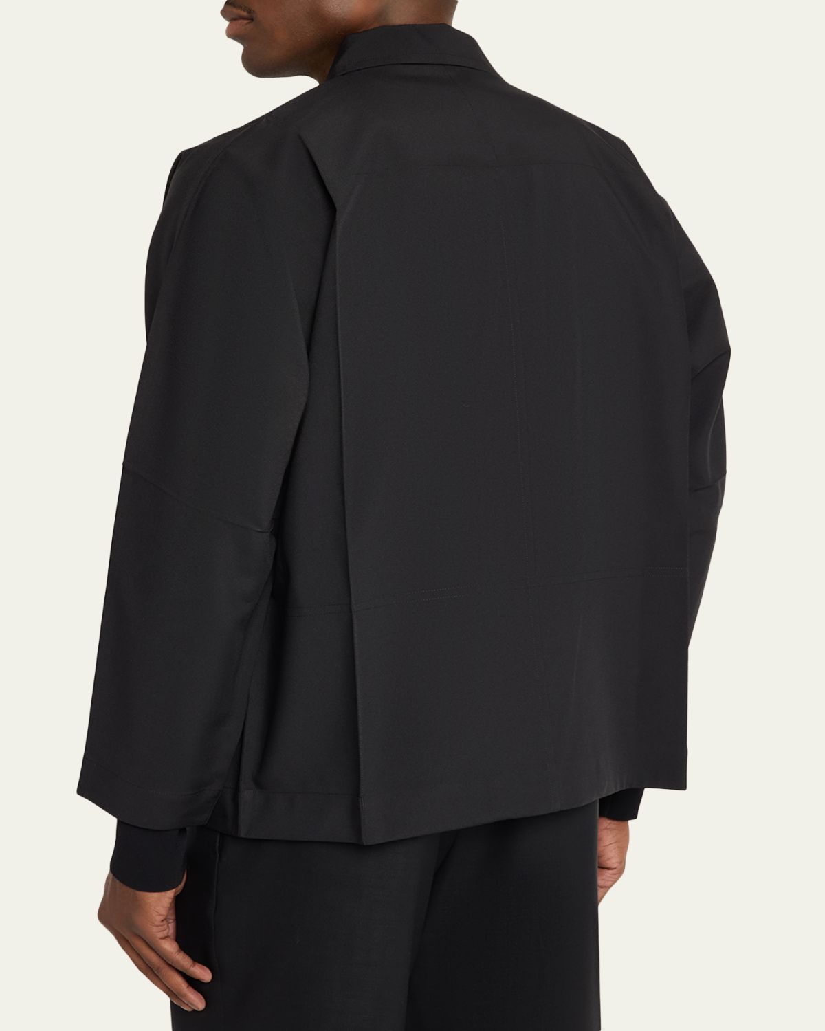 IM MEN Men's Black Flat Loose Fit Jacket | Thumbnail 3 IM MEN Men's Black Flat Loose Fit Jacket | Thumbnail 3