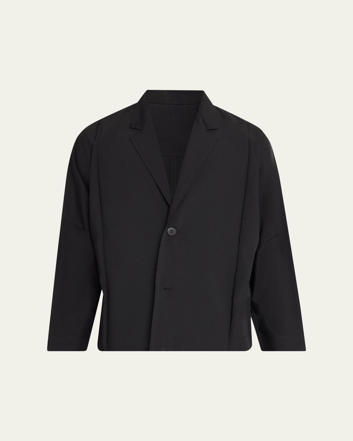 IM MEN Men's Black Flat Loose Fit Jacket