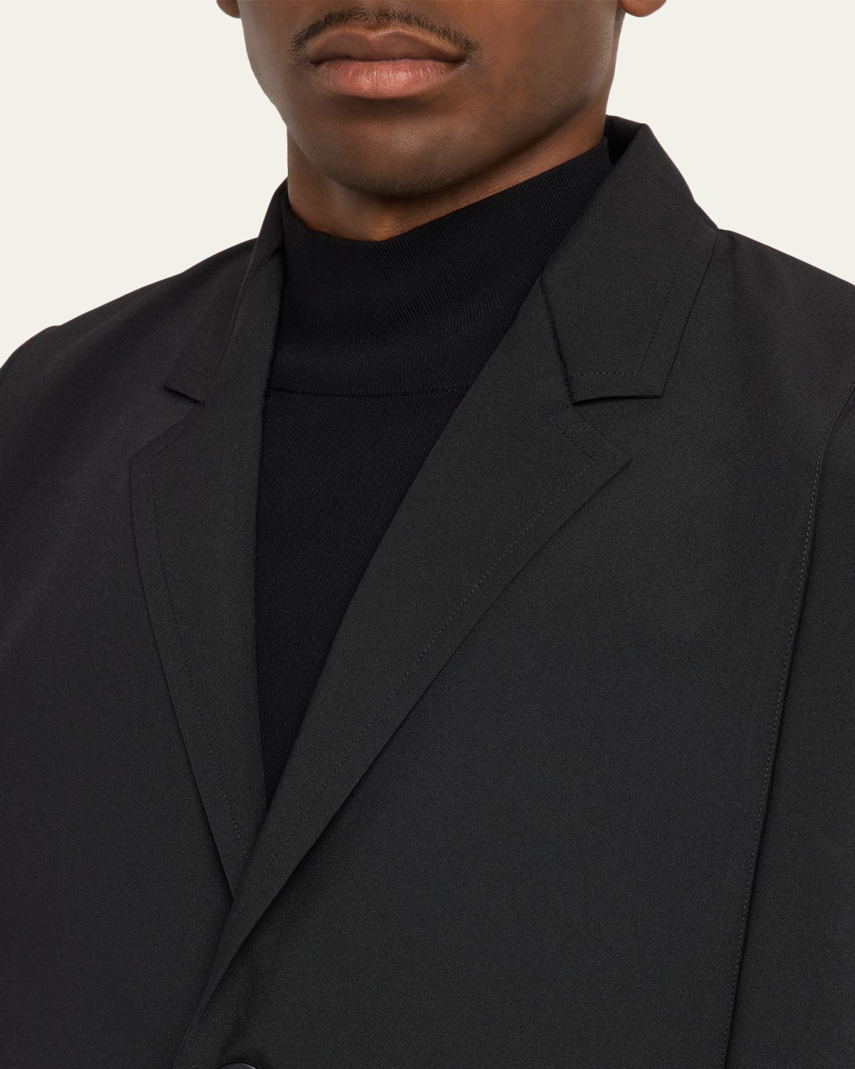 IM MEN Men's Black Flat Loose Fit Jacket | Thumbnail 5 IM MEN Men's Black Flat Loose Fit Jacket | Thumbnail 5