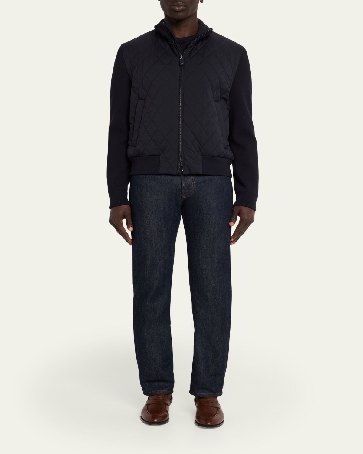 Loro Piana Men's Hopton Quilted Full-Zip Bomber Jacket | Thumbnail 2 Loro Piana Men's Hopton Quilted Full-Zip Bomber Jacket | Thumbnail 2