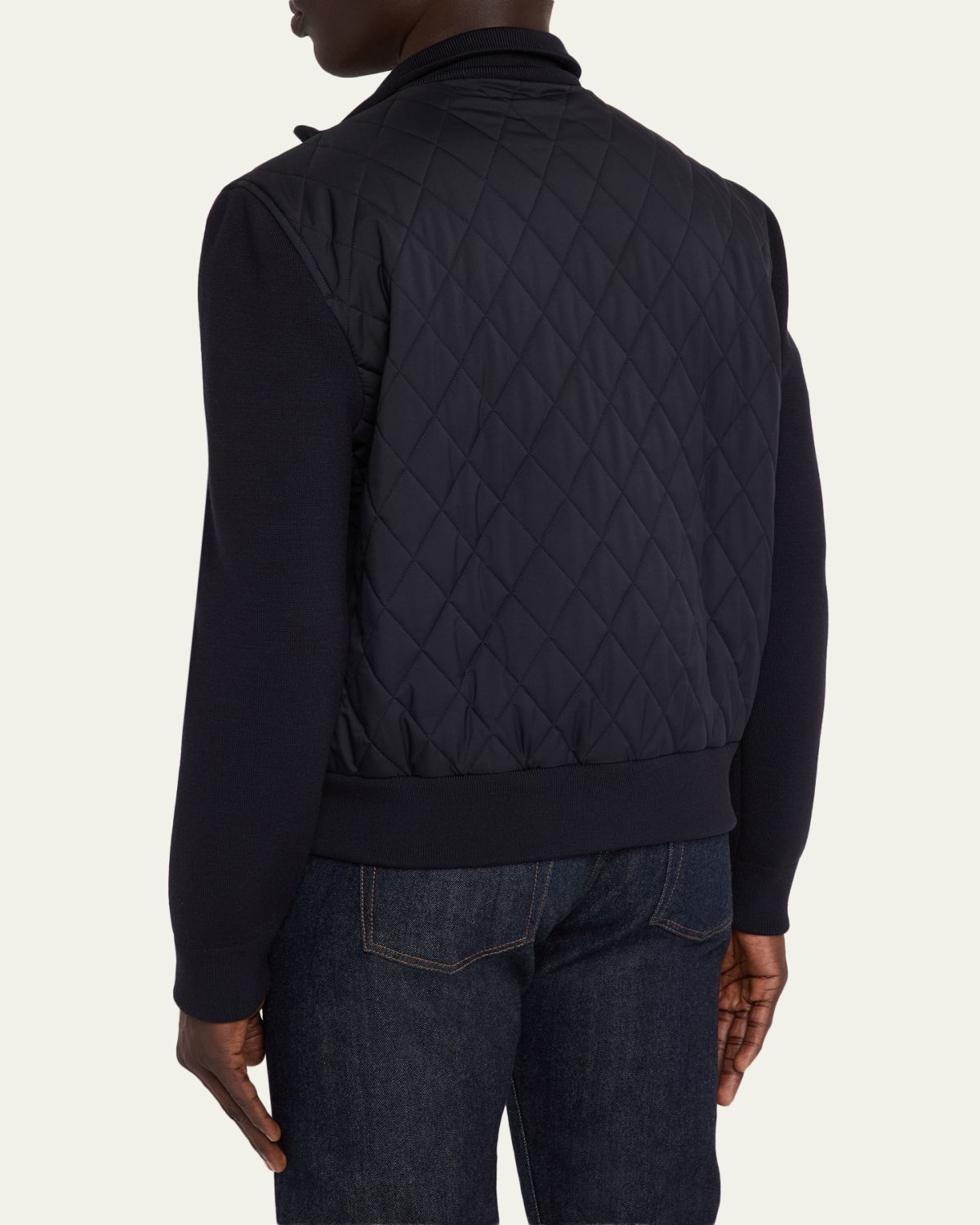 Loro Piana Men's Hopton Quilted Full-Zip Bomber Jacket | Thumbnail 3 Loro Piana Men's Hopton Quilted Full-Zip Bomber Jacket | Thumbnail 3