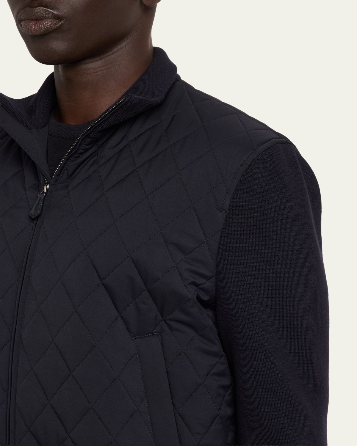 Loro Piana Men's Hopton Quilted Full-Zip Bomber Jacket | Thumbnail 5 Loro Piana Men's Hopton Quilted Full-Zip Bomber Jacket | Thumbnail 5