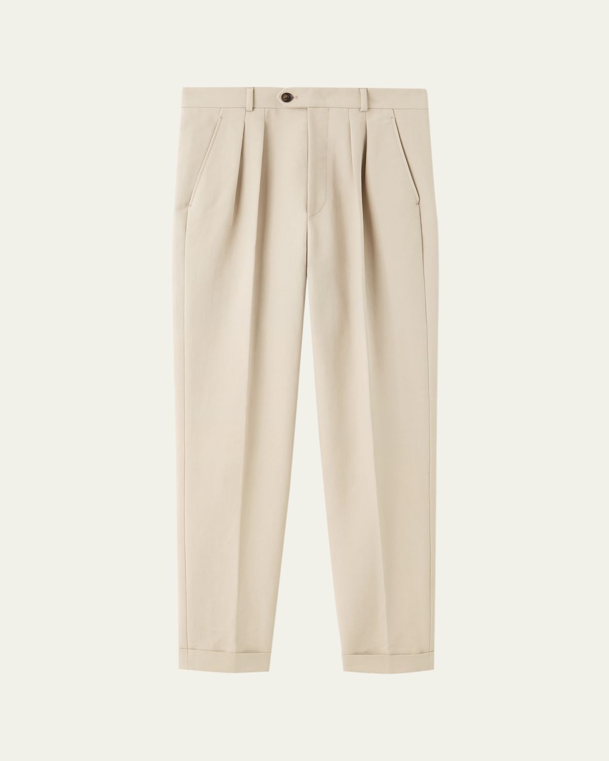 Loro Piana Men's Stafford Double-Pleated Straight Leg Trousers | Thumbnail 6 Loro Piana Men's Stafford Double-Pleated Straight Leg Trousers | Thumbnail 6