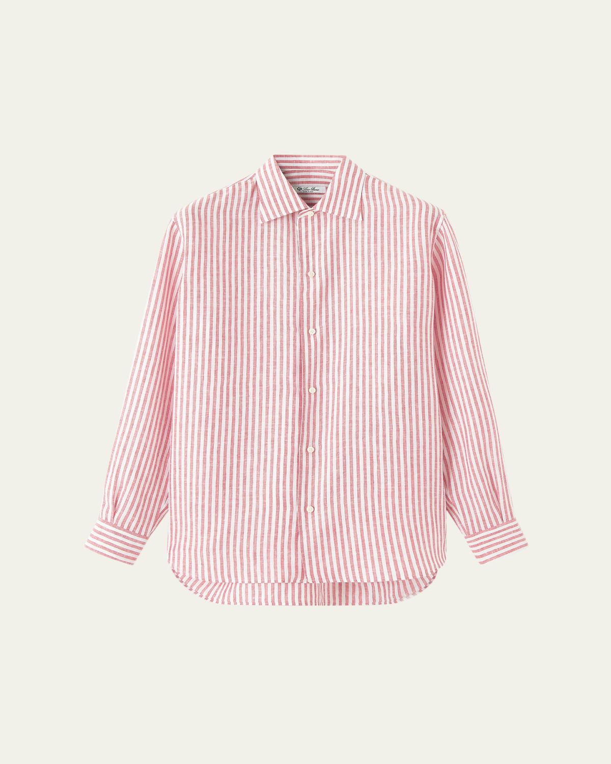 Loro Piana Men's Franco Linen Stripe Button-Down Shirt