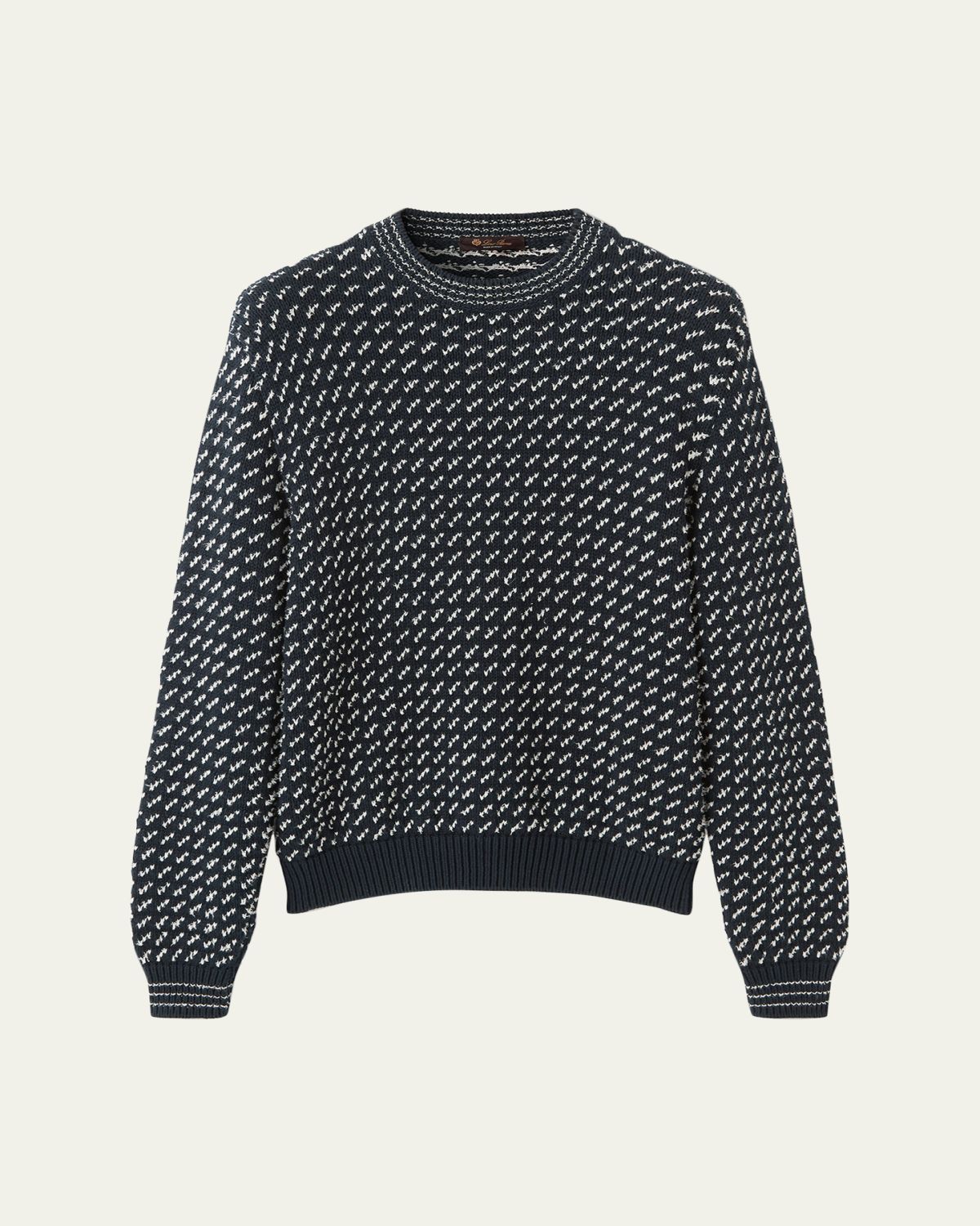 Loro Piana Men's Yawl Wool Birdseye Knit Fisherman Sweater