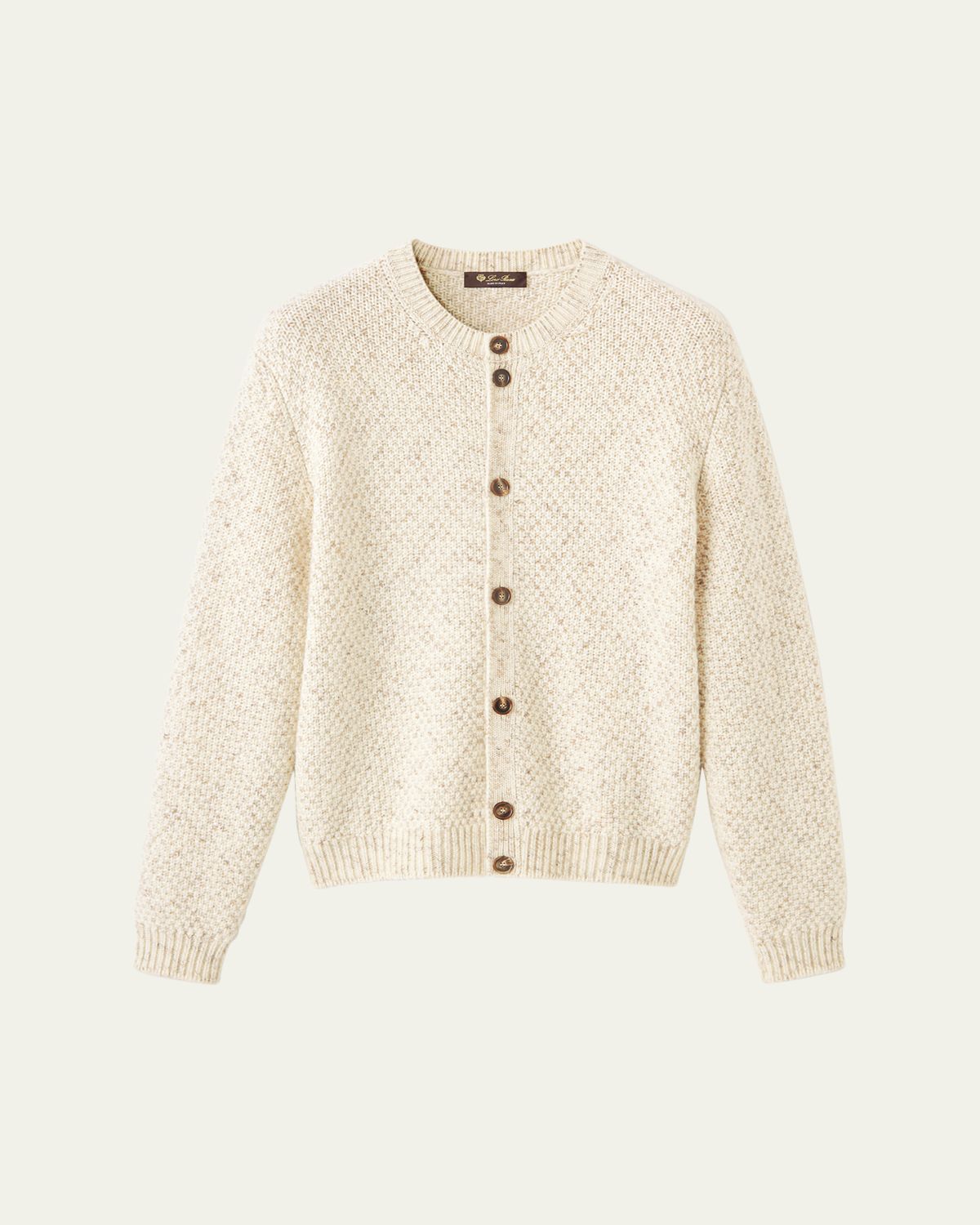 Loro Piana Men's Ash Virgin Wool, Linen and Cashmere Cardigan