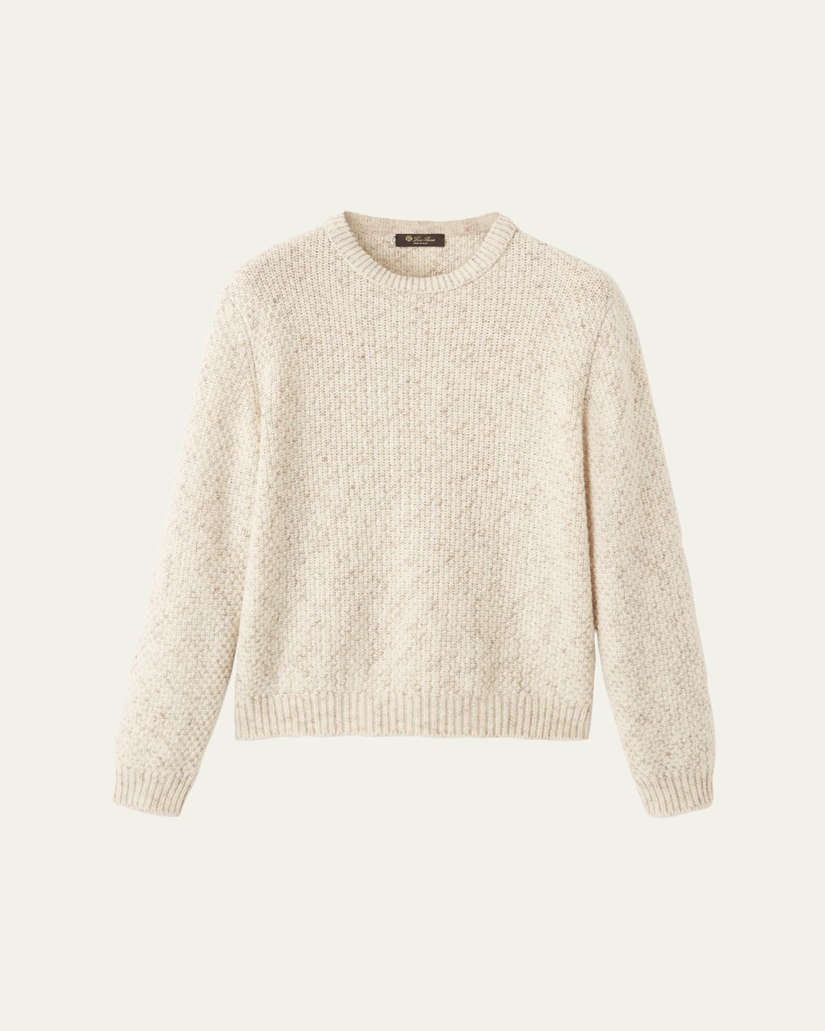 Loro Piana Men's Ash Virgin Wool, Linen and Cashmere Crewneck Sweater