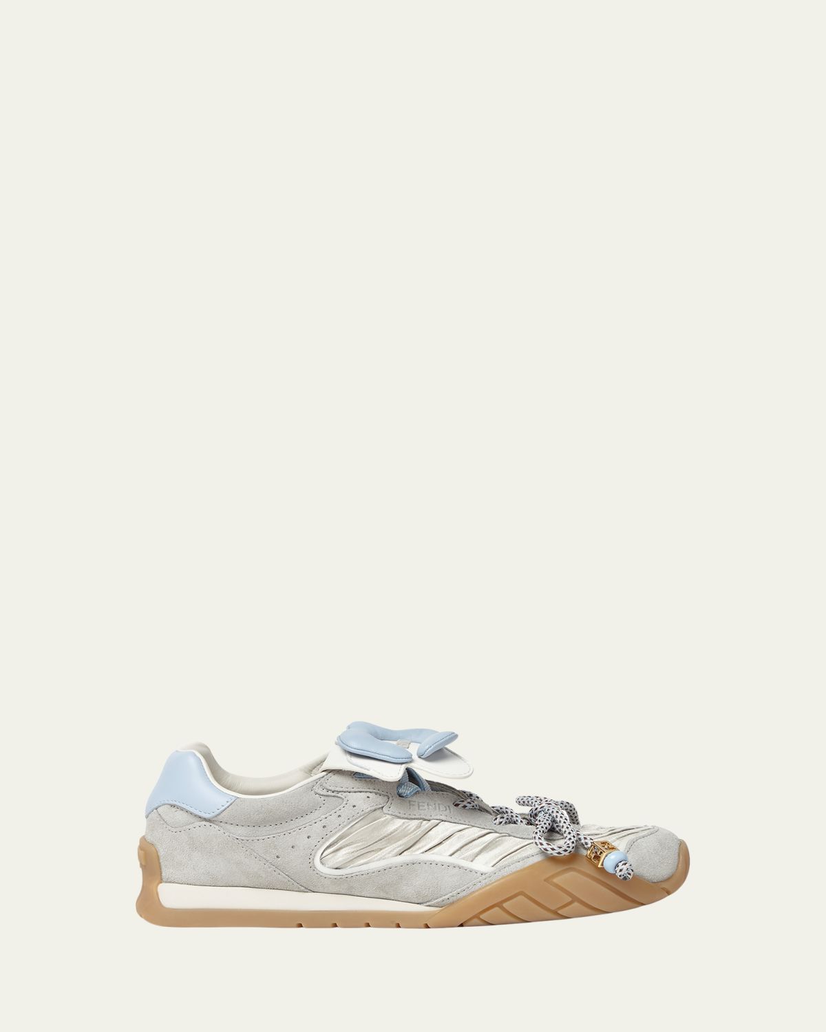 Fendi Wave Pulse Mixed-Media Low-Top Sneakers