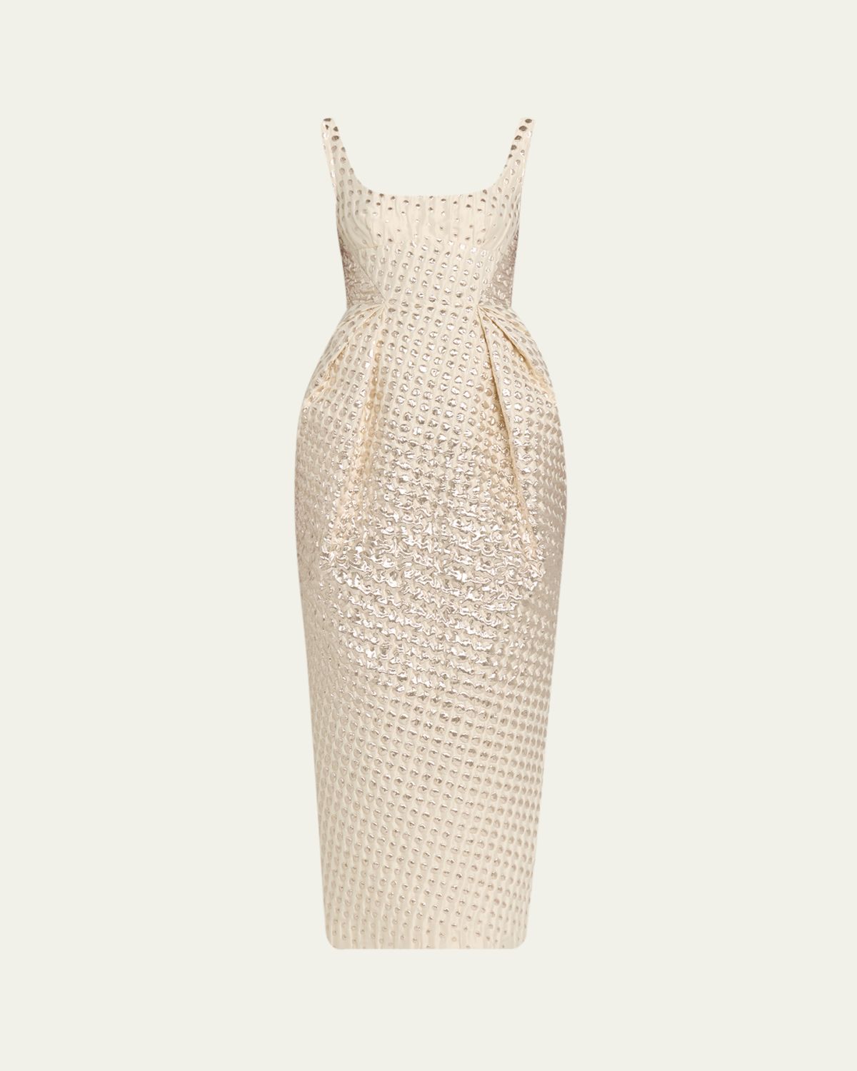 CHRISTOPHER JOHN ROGERS Halftone Wiggle Dot Metallic Jacquard Dress - Women's Clothing