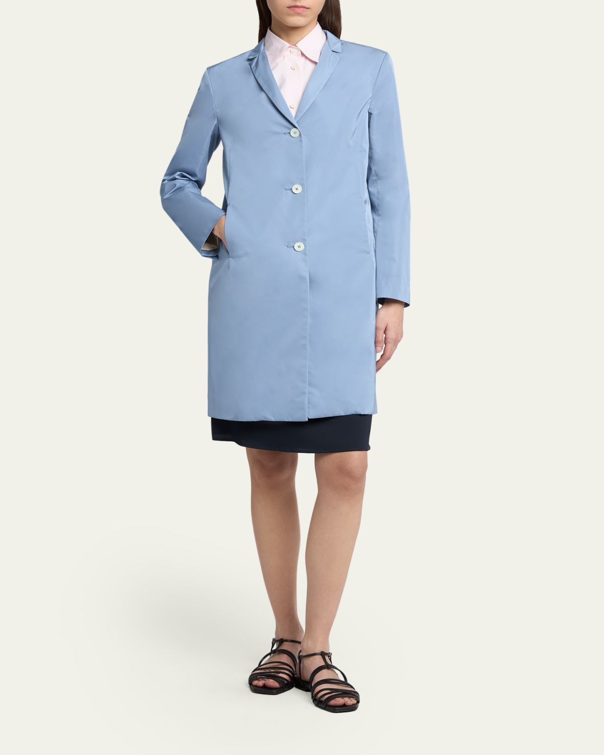 Jil Sander Silk-Blend Single-Breasted Long Coat | Thumbnail 2