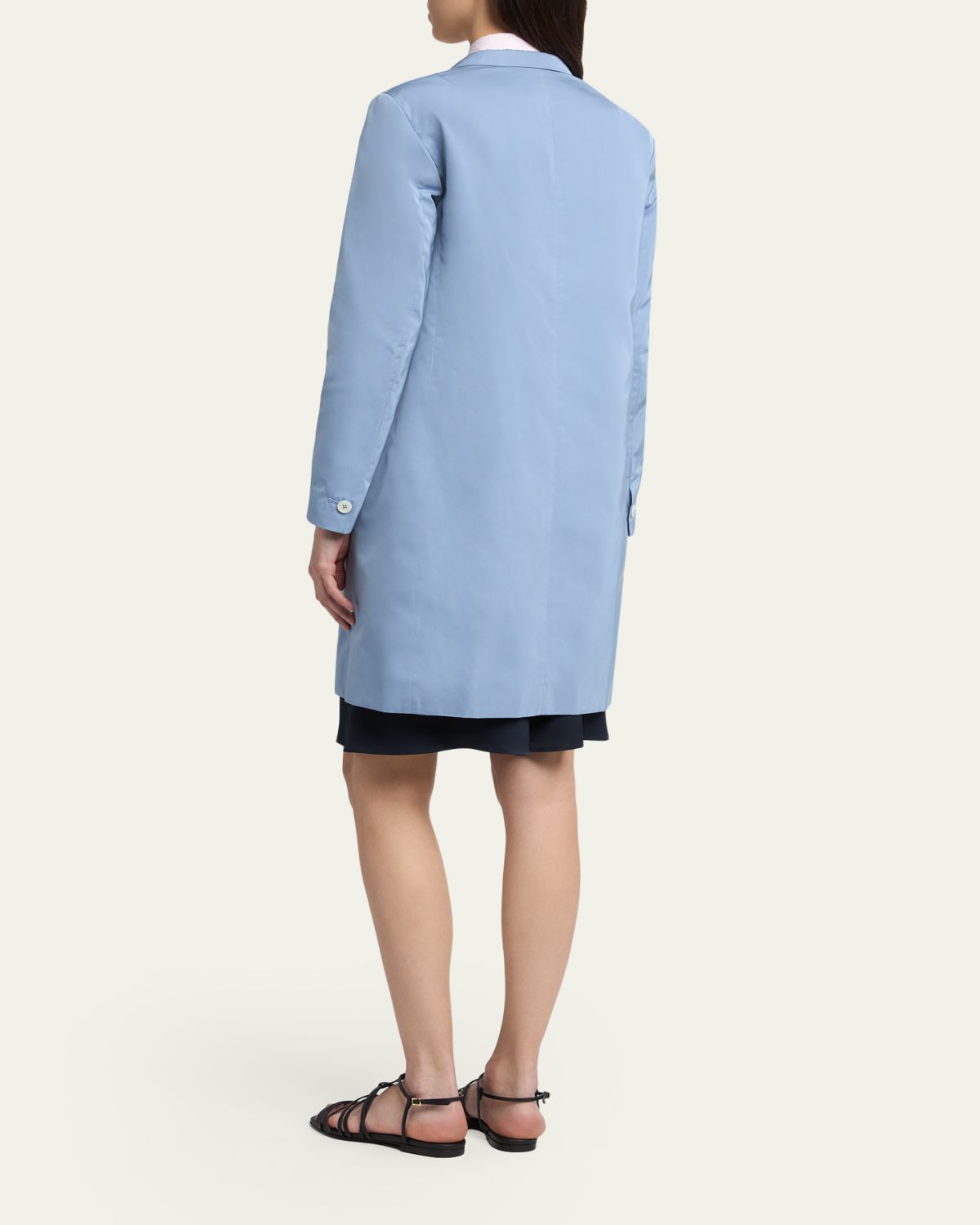 Jil Sander Silk-Blend Single-Breasted Long Coat | Thumbnail 3