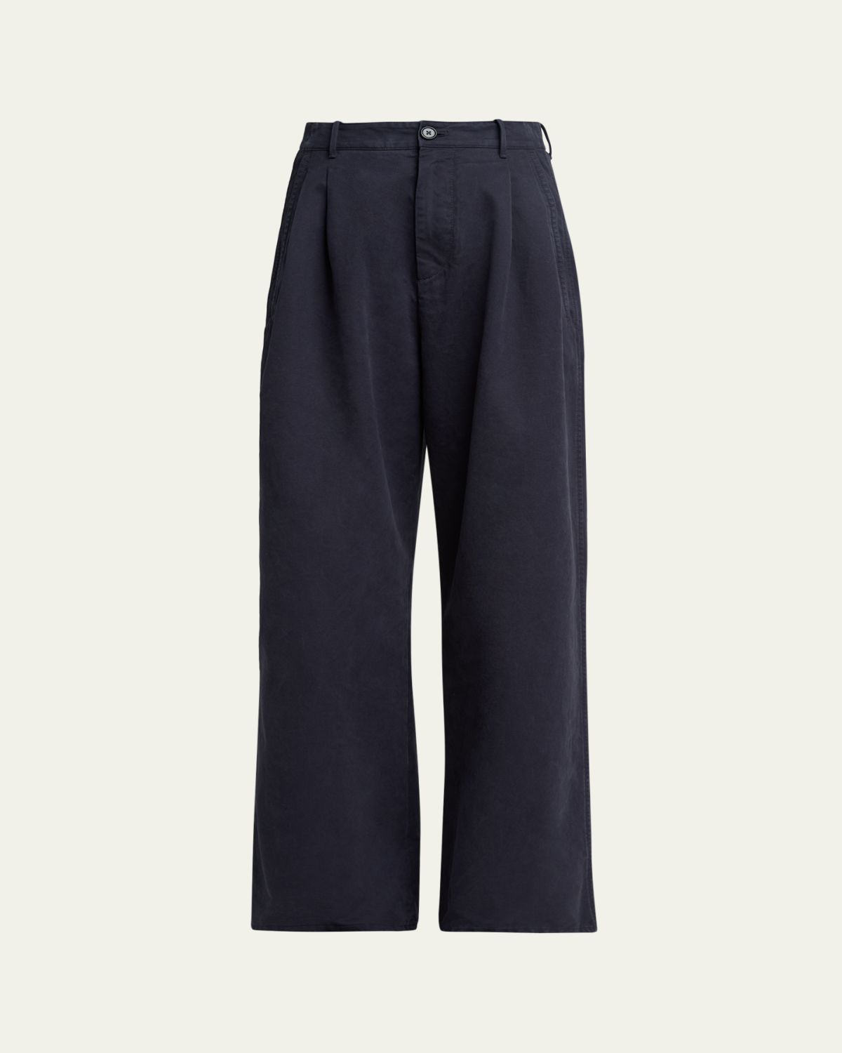 Jil Sander Pleated Cotton Wide-Leg Trousers