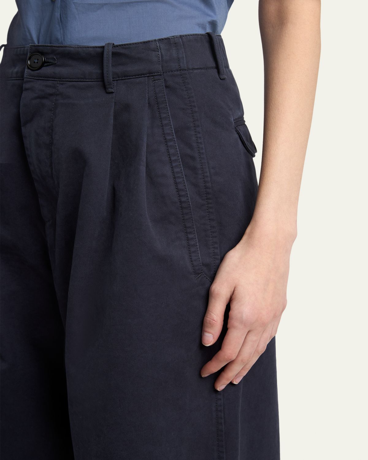 Jil Sander Pleated Cotton Wide-Leg Trousers | Thumbnail 5 Jil Sander Pleated Cotton Wide-Leg Trousers | Thumbnail 5