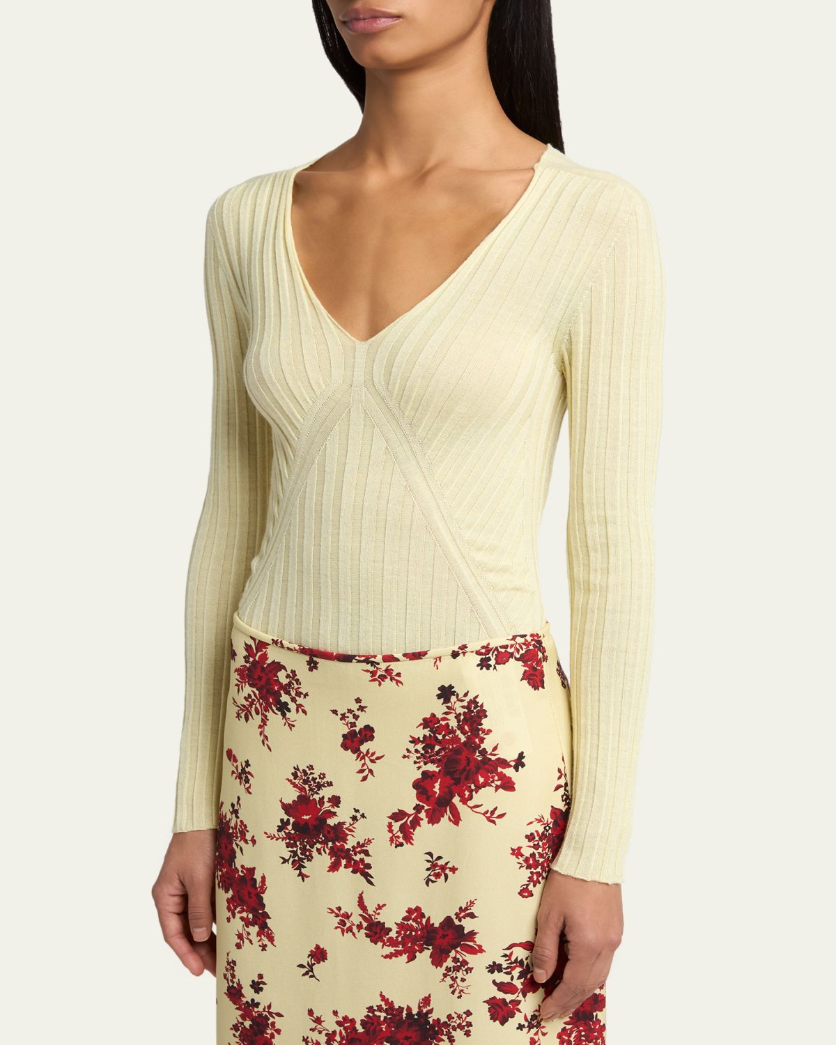 Jil Sander Cashmere-Silk V-Neck Sweater | Thumbnail 4