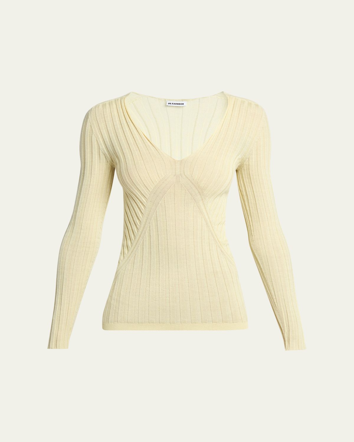 Jil Sander Cashmere-Silk V-Neck Sweater