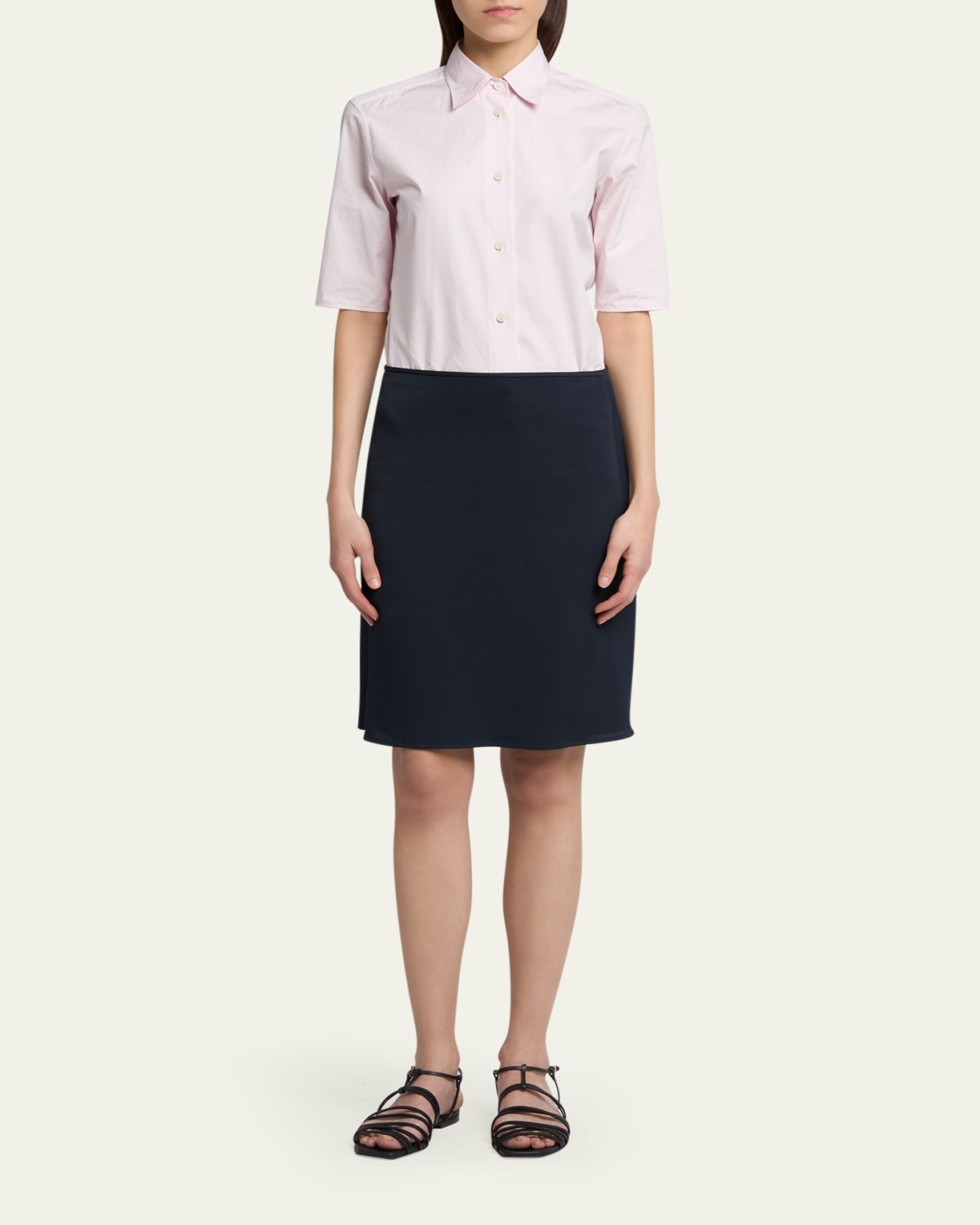 Jil Sander Elbow-Sleeve Slim Button-Down Shirt | Thumbnail 2