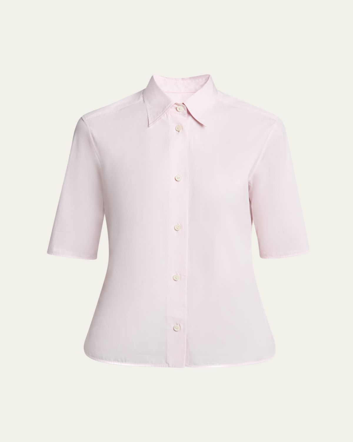 Jil Sander Elbow-Sleeve Slim Button-Down Shirt
