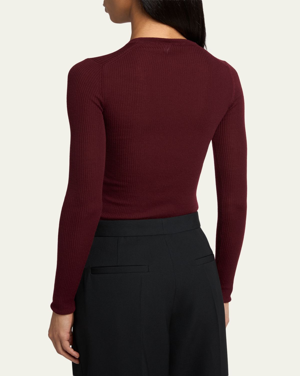 Jil Sander Ribbed Wool Crewneck Sweater | Thumbnail 3 Jil Sander Ribbed Wool Crewneck Sweater | Thumbnail 3