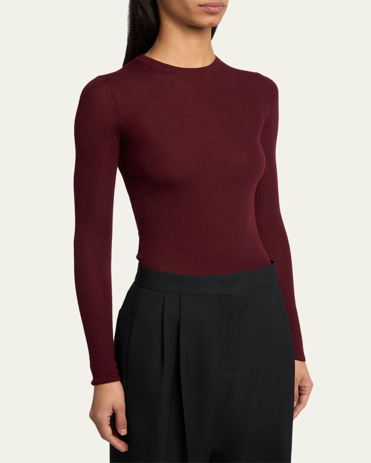 Jil Sander Ribbed Wool Crewneck Sweater | Thumbnail 4 Jil Sander Ribbed Wool Crewneck Sweater | Thumbnail 4
