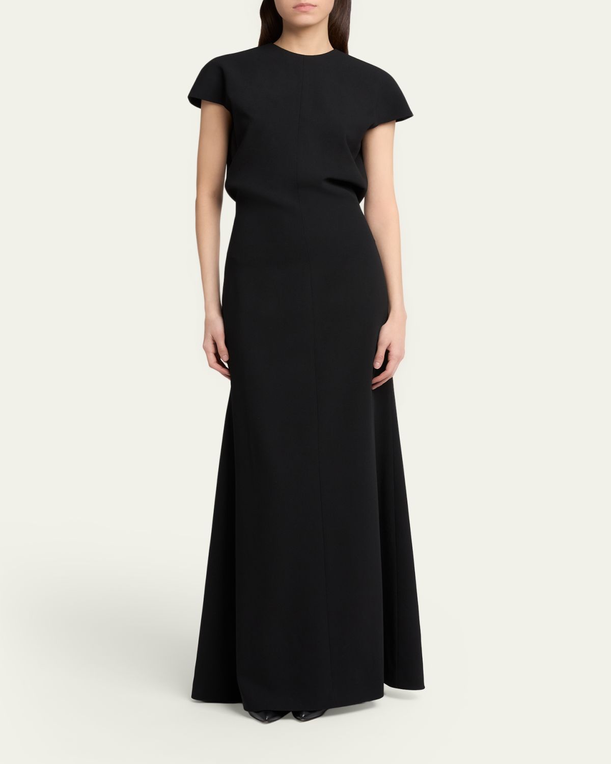 Jil Sander Open Back Short-Sleeve Long Wool Dress | Thumbnail 2 Jil Sander Open Back Short-Sleeve Long Wool Dress | Thumbnail 2