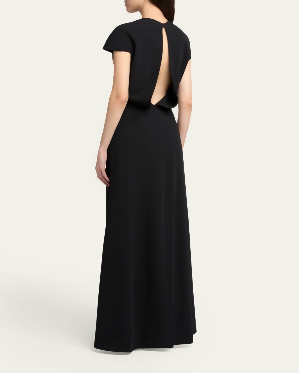 Jil Sander Open Back Short-Sleeve Long Wool Dress | Thumbnail 3 Jil Sander Open Back Short-Sleeve Long Wool Dress | Thumbnail 3