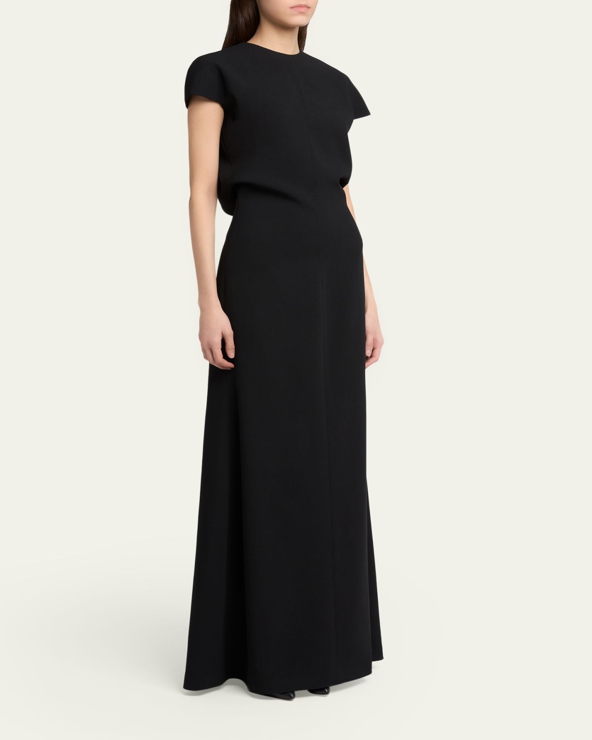 Jil Sander Open Back Short-Sleeve Long Wool Dress | Thumbnail 4 Jil Sander Open Back Short-Sleeve Long Wool Dress | Thumbnail 4