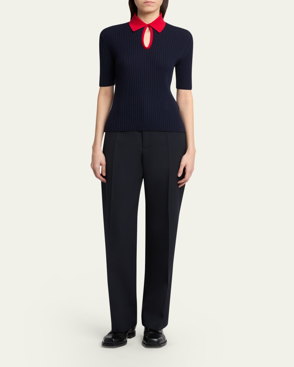 Jil Sander Short-Sleeve Button-Keyhole Polo Shirt | Thumbnail 2 Jil Sander Short-Sleeve Button-Keyhole Polo Shirt | Thumbnail 2