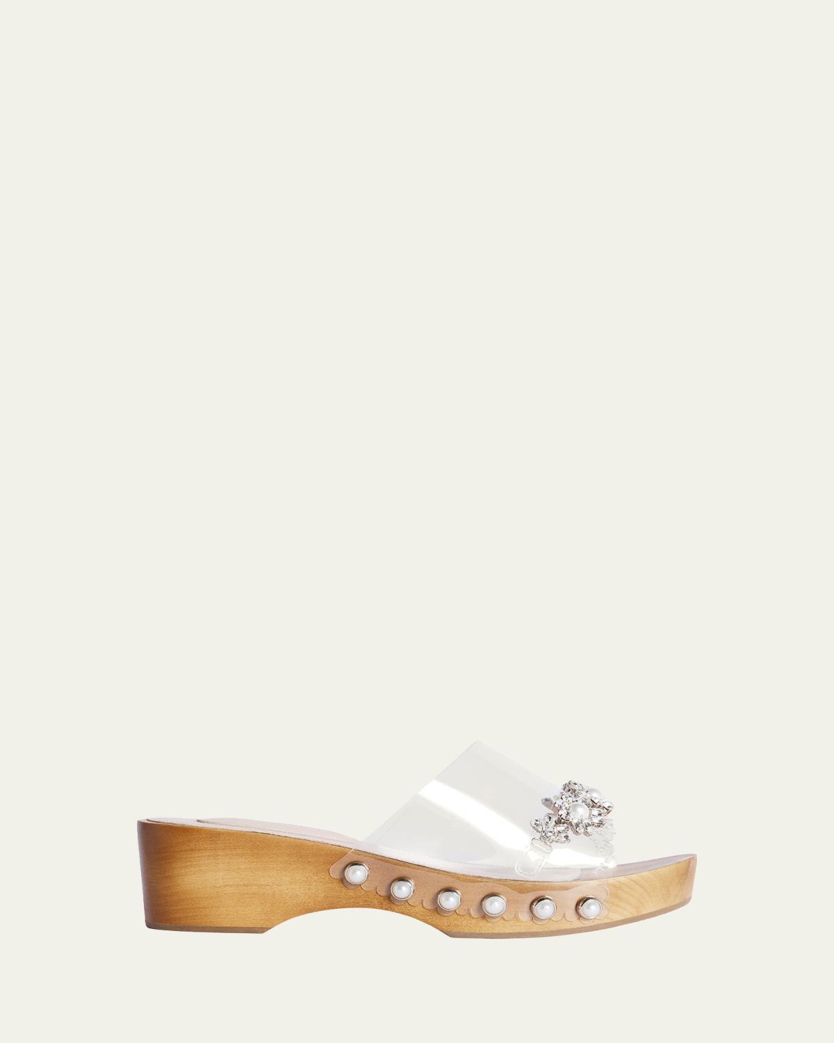 Simone Rocha Embellished Scalloped Wooden Clogs