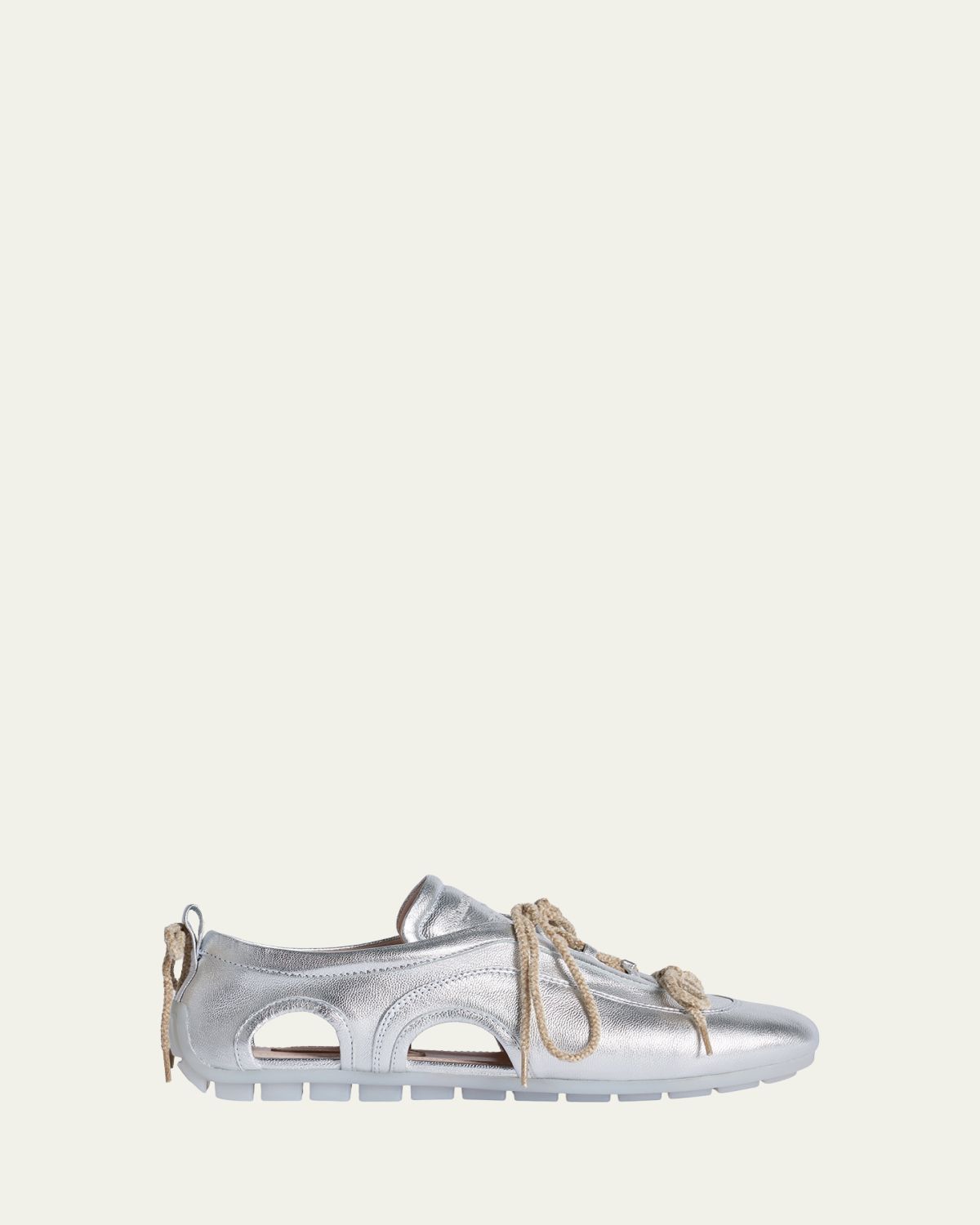 Simone Rocha Cutout Metallic Leather Ballerina Sneakers